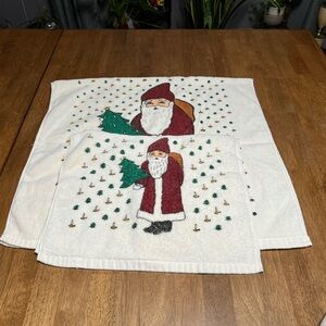 Vintage Christmas Santa Hand & Bath Towels